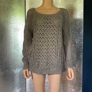 American Eagle size L cotton loose knit grey sweater.